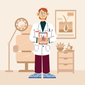 Doctor discussing hair loss and scalp health consultation